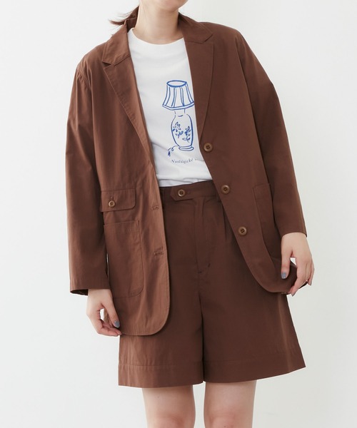 POU DOU DOU(プードゥドゥ)の「コットンブレンドテーラードジャケット(ブルゾン・レディース・ブラック/ブラウン/キナリ・3)」の14枚目の写真