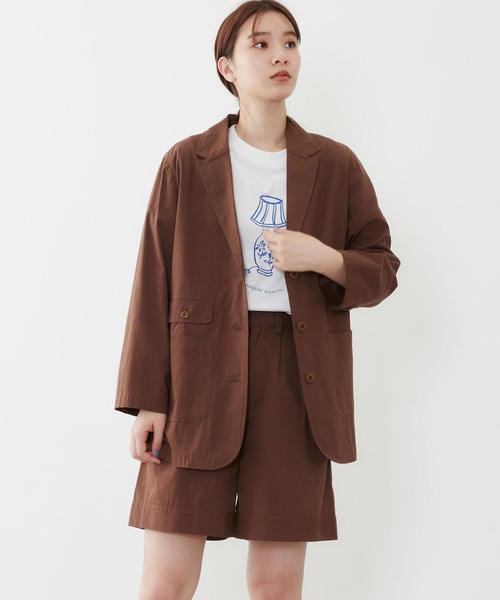 POU DOU DOU(プードゥドゥ)の「コットンブレンドテーラードジャケット(ブルゾン・レディース・ブラック/ブラウン/キナリ・3)」の19枚目の写真