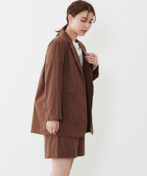 POU DOU DOU(プードゥドゥ)の「コットンブレンドテーラードジャケット(ブルゾン・レディース・ブラック/ブラウン/キナリ・3)」の5枚目の写真