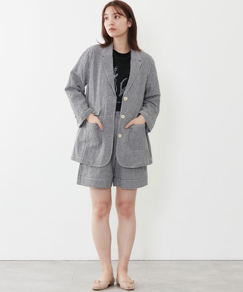 POU DOU DOU(プードゥドゥ)の「コットンブレンドテーラードジャケット(ブルゾン・レディース・ブラック/ブラウン/キナリ・3)」の15枚目の写真