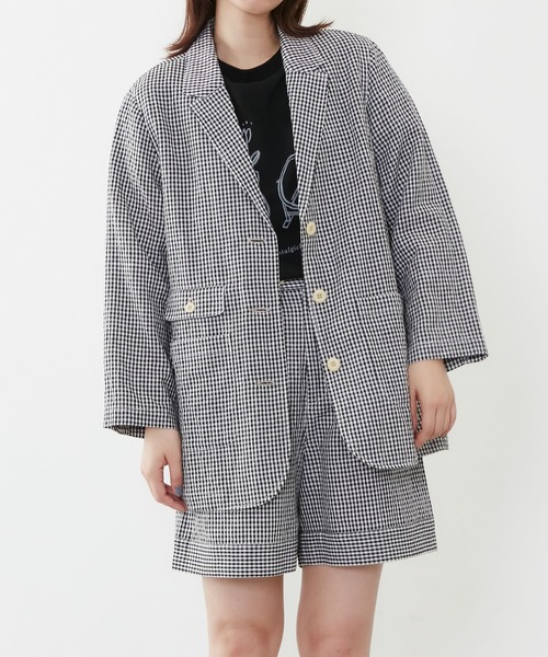 POU DOU DOU(プードゥドゥ)の「コットンブレンドテーラードジャケット(ブルゾン・レディース・ブラック/ブラウン/キナリ・3)」の6枚目の写真