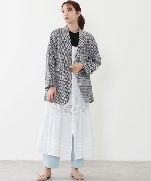 POU DOU DOU(プードゥドゥ)の「コットンブレンドテーラードジャケット(ブルゾン・レディース・ブラック/ブラウン/キナリ・3)」の12枚目の写真