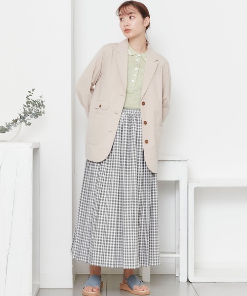 POU DOU DOU(プードゥドゥ)の「コットンブレンドテーラードジャケット(ブルゾン・レディース・ブラック/ブラウン/キナリ・3)」の22枚目の写真