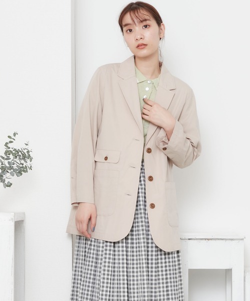 POU DOU DOU(プードゥドゥ)の「コットンブレンドテーラードジャケット(ブルゾン・レディース・ブラック/ブラウン/キナリ・3)」の8枚目の写真