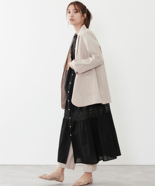 POU DOU DOU(プードゥドゥ)の「コットンブレンドテーラードジャケット(ブルゾン・レディース・ブラック/ブラウン/キナリ・3)」の13枚目の写真