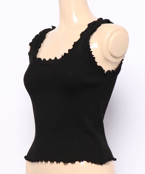 yuue' ( wear )（ユーイ）の「フリルニットタンクトップ（タンクトップ・レディース・ホワイト/ブラック/パープル/カーキ・FREE）」の5枚目の写真