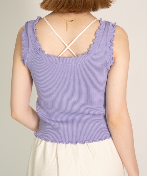 yuue' ( wear )（ユーイ）の「フリルニットタンクトップ（タンクトップ・レディース・ホワイト/ブラック/パープル/カーキ・FREE）」の13枚目の写真