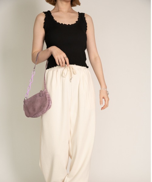 yuue' ( wear )（ユーイ）の「フリルニットタンクトップ（タンクトップ・レディース・ホワイト/ブラック/パープル/カーキ・FREE）」の9枚目の写真