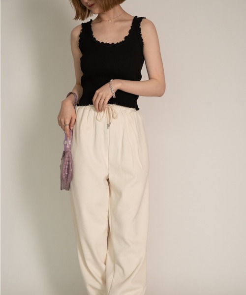 yuue' ( wear )（ユーイ）の「フリルニットタンクトップ（タンクトップ・レディース・ホワイト/ブラック/パープル/カーキ・FREE）」の10枚目の写真