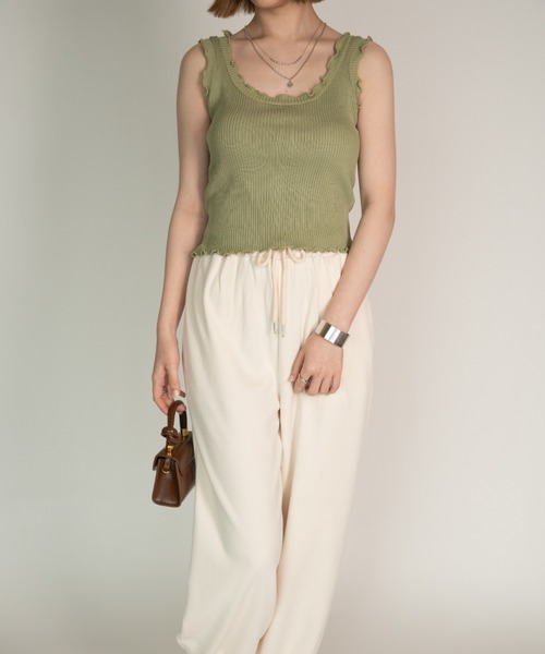 yuue' ( wear )（ユーイ）の「フリルニットタンクトップ（タンクトップ・レディース・ホワイト/ブラック/パープル/カーキ・FREE）」の16枚目の写真