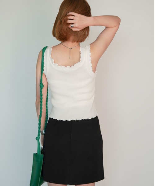 yuue' ( wear )（ユーイ）の「フリルニットタンクトップ（タンクトップ・レディース・ホワイト/ブラック/パープル/カーキ・FREE）」の21枚目の写真