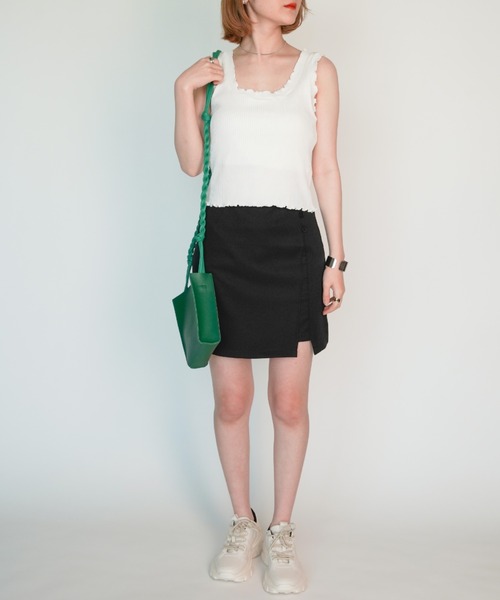 yuue' ( wear )（ユーイ）の「フリルニットタンクトップ（タンクトップ・レディース・ホワイト/ブラック/パープル/カーキ・FREE）」の18枚目の写真