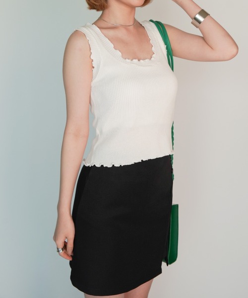 yuue' ( wear )（ユーイ）の「フリルニットタンクトップ（タンクトップ・レディース・ホワイト/ブラック/パープル/カーキ・FREE）」の20枚目の写真