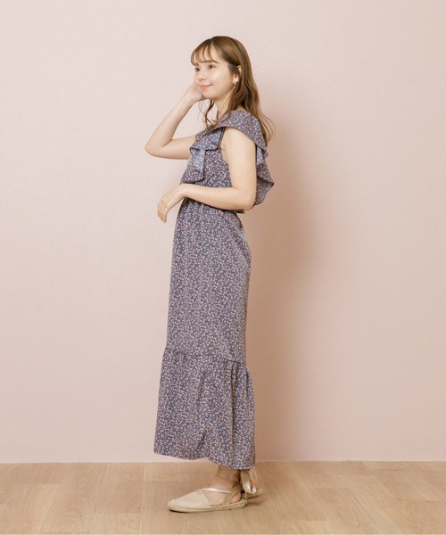 flower（フラワー）の「フローティングフラワーワンピース（ワンピース・レディース・ベージュ/ブルー・FREE）」の6枚目の写真
