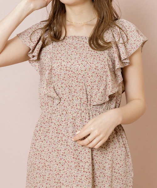 flower（フラワー）の「フローティングフラワーワンピース（ワンピース・レディース・ベージュ/ブルー・FREE）」の7枚目の写真