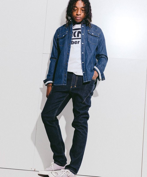 n(n) BY NUMBER (N)INE（エヌエヌバイナンバーナイン）の「TAPERED STRETCH DENIM JEANS(WASHED)（デニムパンツ・メンズ・ブルー・2/4/3）」の2枚目の写真