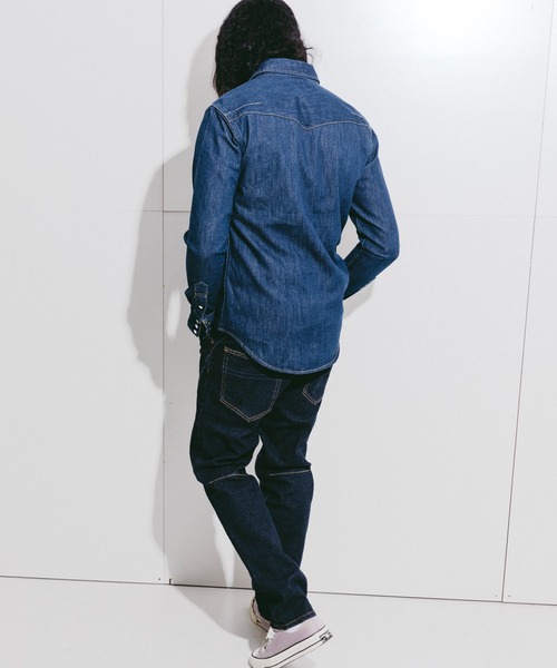 n(n) BY NUMBER (N)INE（エヌエヌバイナンバーナイン）の「TAPERED STRETCH DENIM JEANS(WASHED)（デニムパンツ・メンズ・ブルー・2/4/3）」の3枚目の写真