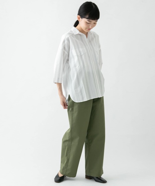 WORK NOT WORK URBAN RESEARCH（ワークノットワークアーバンリサーチ）の「スーピマコットンタイプライタービッグシャツ∴（シャツ/ブラウス・レディース・ストライプ/チェック・FREE）」の11枚目の写真