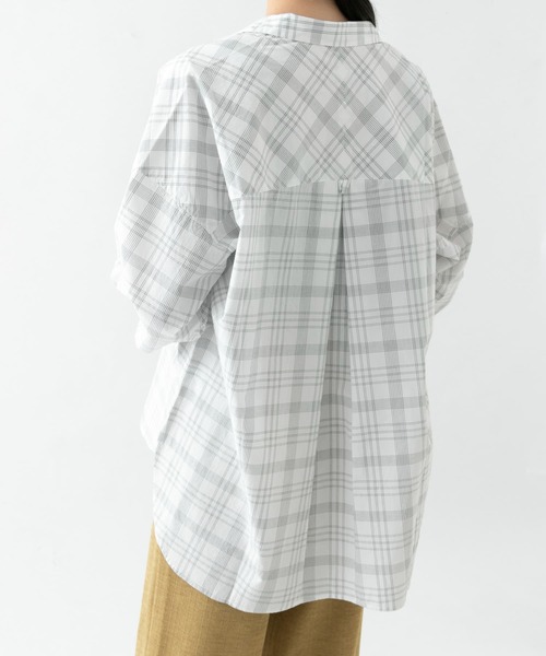 WORK NOT WORK URBAN RESEARCH（ワークノットワークアーバンリサーチ）の「スーピマコットンタイプライタービッグシャツ∴（シャツ/ブラウス・レディース・ストライプ/チェック・FREE）」の3枚目の写真