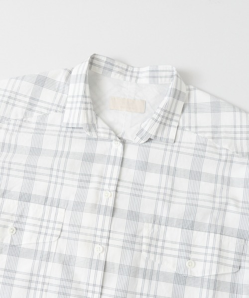 WORK NOT WORK URBAN RESEARCH（ワークノットワークアーバンリサーチ）の「スーピマコットンタイプライタービッグシャツ∴（シャツ/ブラウス・レディース・ストライプ/チェック・FREE）」の14枚目の写真