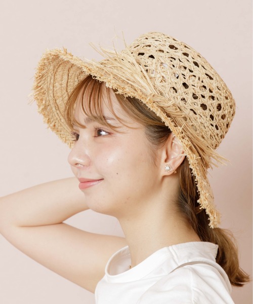 flower（フラワー）の「サマーフリンジハット（ハット・レディース・ベージュ・FREE）」の4枚目の写真