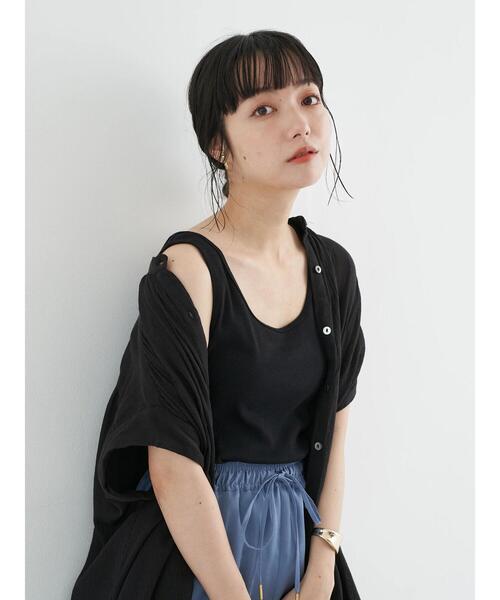 earth music&ecology(アースミュージックアンドエコロジー)の「バッククロスタンクトップ *(タンクトップ・レディース・アイボリー/ブラック/ライトベージュ/モカ・S/M)」の9枚目の写真