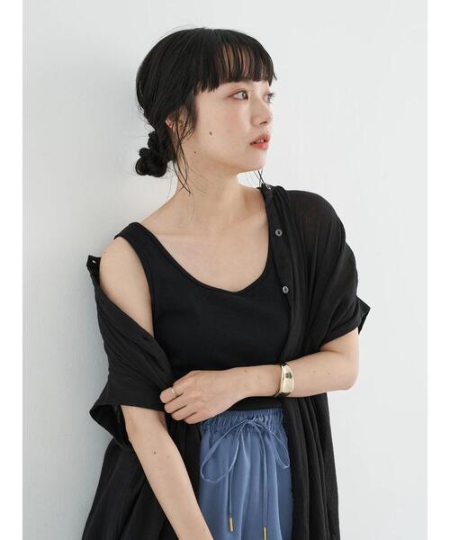 earth music&ecology(アースミュージックアンドエコロジー)の「バッククロスタンクトップ *(タンクトップ・レディース・アイボリー/ブラック/ライトベージュ/モカ・S/M)」の10枚目の写真