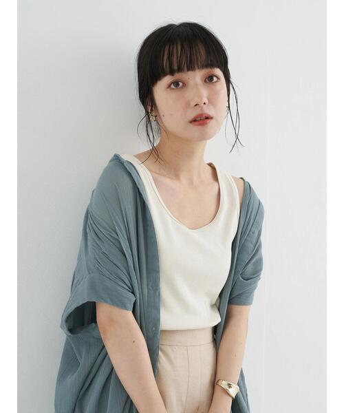 earth music&ecology(アースミュージックアンドエコロジー)の「バッククロスタンクトップ *(タンクトップ・レディース・アイボリー/ブラック/ライトベージュ/モカ・S/M)」の17枚目の写真