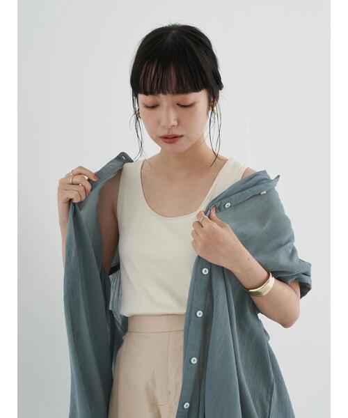 earth music&ecology(アースミュージックアンドエコロジー)の「バッククロスタンクトップ *(タンクトップ・レディース・アイボリー/ブラック/ライトベージュ/モカ・S/M)」の18枚目の写真