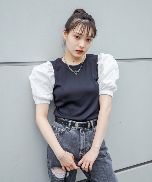 RASVOA(ラスボア)の「ジゴスリーブトップス(Tシャツ/カットソー・レディース・ブルー/ブラック・FREE)」の16枚目の写真