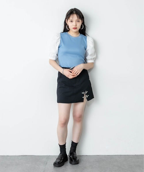 RASVOA(ラスボア)の「ジゴスリーブトップス(Tシャツ/カットソー・レディース・ブルー/ブラック・FREE)」の15枚目の写真