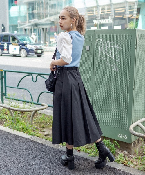 RASVOA(ラスボア)の「ジゴスリーブトップス(Tシャツ/カットソー・レディース・ブルー/ブラック・FREE)」の6枚目の写真