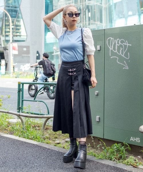 RASVOA(ラスボア)の「ジゴスリーブトップス(Tシャツ/カットソー・レディース・ブルー/ブラック・FREE)」の8枚目の写真