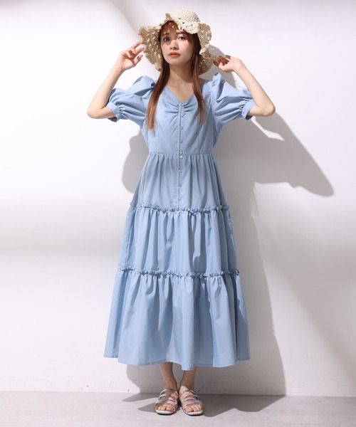 セール】ティアードロングワンピース（ワンピース）｜one after