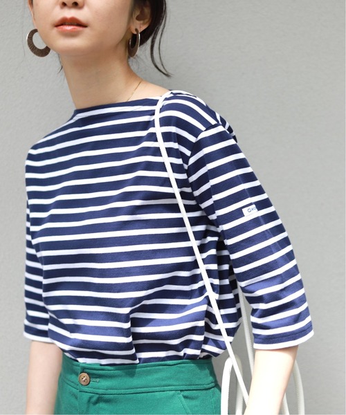 SLOBE IENA（スローブイエナ）の「【ORCIVAL/オーシバル】BOAT NECK P.O HALF SLEEVE カットソー【手洗い可】 ◆（Tシャツ/カットソー・レディース・ブラック/グリーン/ネイビー・FREE）」の3枚目の写真