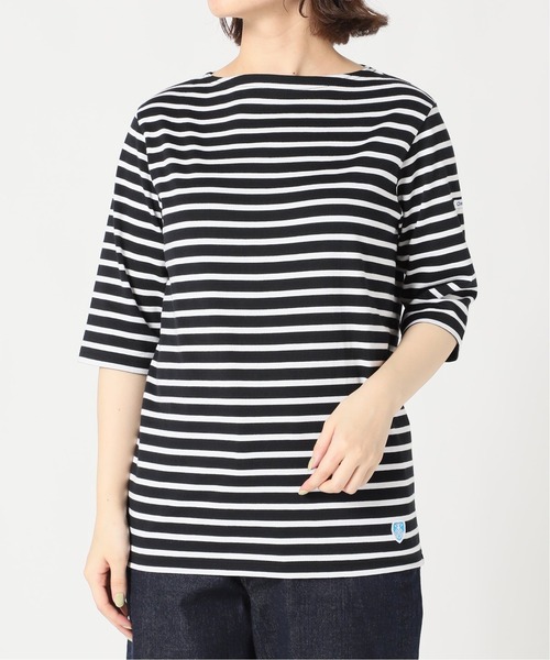 SLOBE IENA（スローブイエナ）の「【ORCIVAL/オーシバル】BOAT NECK P.O HALF SLEEVE カットソー【手洗い可】 ◆（Tシャツ/カットソー・レディース・ブラック/グリーン/ネイビー・FREE）」の5枚目の写真