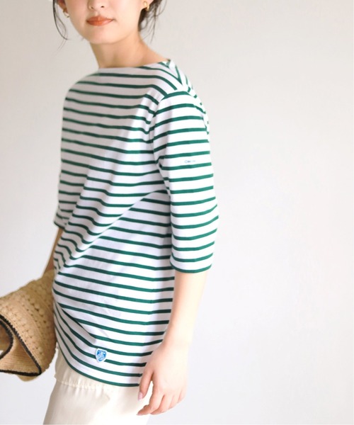 SLOBE IENA（スローブイエナ）の「【ORCIVAL/オーシバル】BOAT NECK P.O HALF SLEEVE カットソー【手洗い可】 ◆（Tシャツ/カットソー・レディース・ブラック/グリーン/ネイビー・FREE）」の21枚目の写真