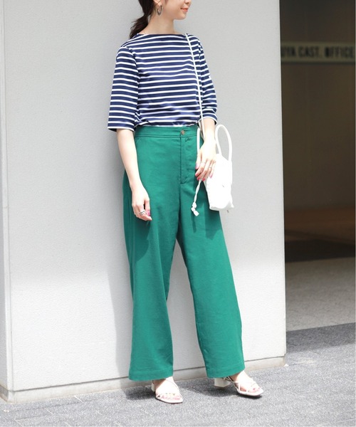 SLOBE IENA（スローブイエナ）の「【ORCIVAL/オーシバル】BOAT NECK P.O HALF SLEEVE カットソー【手洗い可】 ◆（Tシャツ/カットソー・レディース・ブラック/グリーン/ネイビー・FREE）」の12枚目の写真