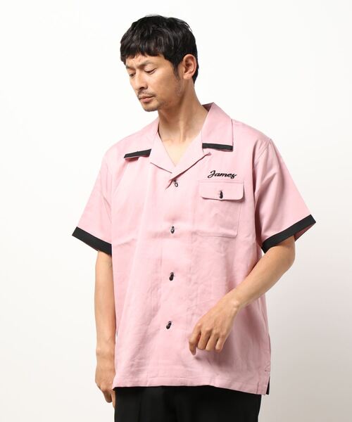 HOUSTON アリーキャッツ 赤 ボーリングシャツ HOUSTON (ヒューストン）レーヨン ボーリングシャツ ALLEY CAT