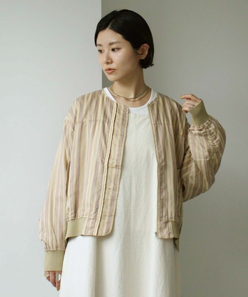 nitca（ニトカ）の「._*◇マルチストライプ ライトMA-1（ブルゾン・レディース・ブラウン/ベージュ・FREE）」の2枚目の写真