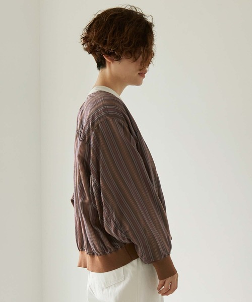 nitca（ニトカ）の「._*◇マルチストライプ ライトMA-1（ブルゾン・レディース・ブラウン/ベージュ・FREE）」の5枚目の写真