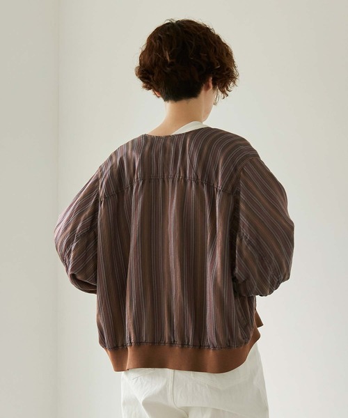 nitca（ニトカ）の「._*◇マルチストライプ ライトMA-1（ブルゾン・レディース・ブラウン/ベージュ・FREE）」の6枚目の写真