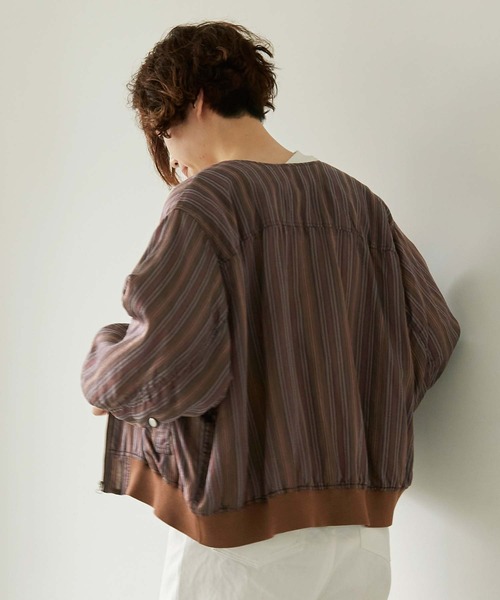 nitca（ニトカ）の「._*◇マルチストライプ ライトMA-1（ブルゾン・レディース・ブラウン/ベージュ・FREE）」の7枚目の写真