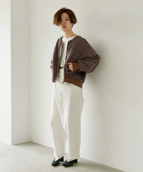 nitca（ニトカ）の「._*◇マルチストライプ ライトMA-1（ブルゾン・レディース・ブラウン/ベージュ・FREE）」の9枚目の写真