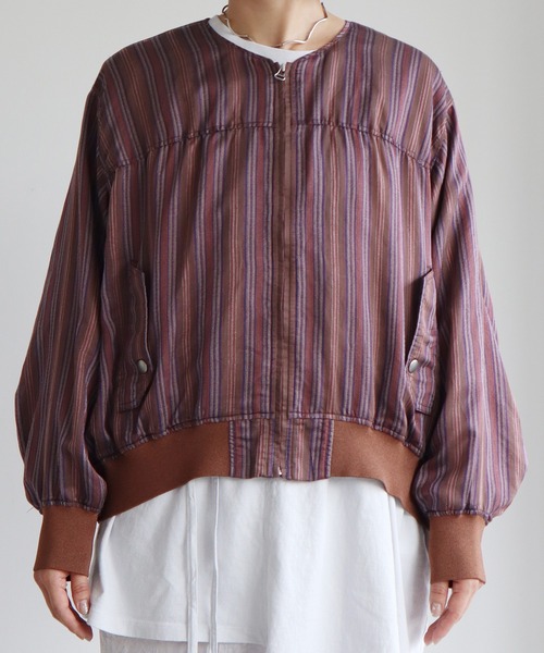 nitca（ニトカ）の「._*◇マルチストライプ ライトMA-1（ブルゾン・レディース・ブラウン/ベージュ・FREE）」の18枚目の写真