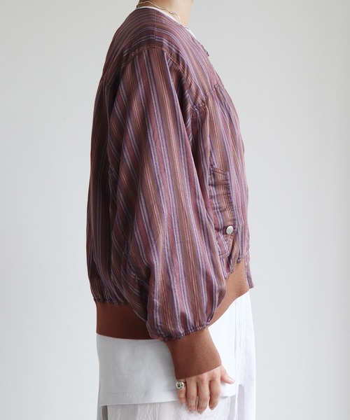 nitca（ニトカ）の「._*◇マルチストライプ ライトMA-1（ブルゾン・レディース・ブラウン/ベージュ・FREE）」の19枚目の写真