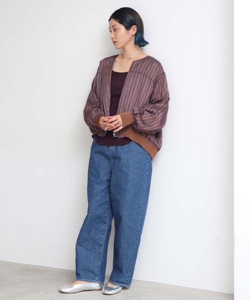 nitca（ニトカ）の「._*◇マルチストライプ ライトMA-1（ブルゾン・レディース・ブラウン/ベージュ・FREE）」の17枚目の写真