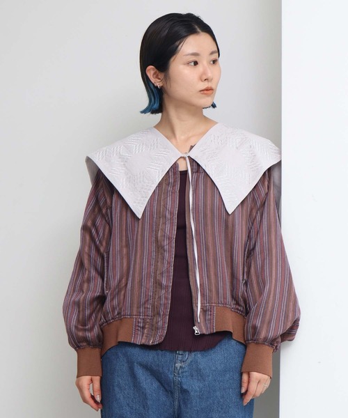 nitca（ニトカ）の「._*◇マルチストライプ ライトMA-1（ブルゾン・レディース・ブラウン/ベージュ・FREE）」の13枚目の写真