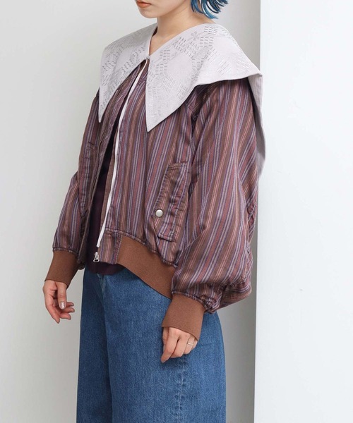 nitca（ニトカ）の「._*◇マルチストライプ ライトMA-1（ブルゾン・レディース・ブラウン/ベージュ・FREE）」の15枚目の写真