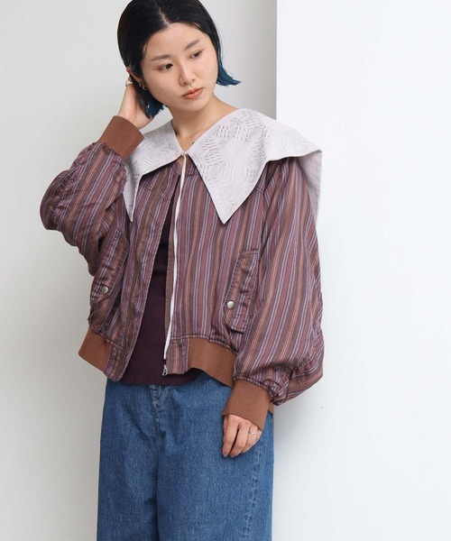 nitca（ニトカ）の「._*◇マルチストライプ ライトMA-1（ブルゾン・レディース・ブラウン/ベージュ・FREE）」の16枚目の写真